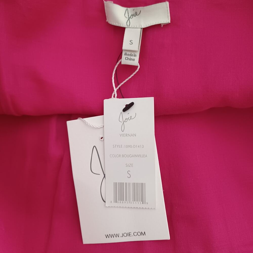 Joie Viernan Cotton Pique Dress Bougainvillea S NWT - Picture 5 of 13